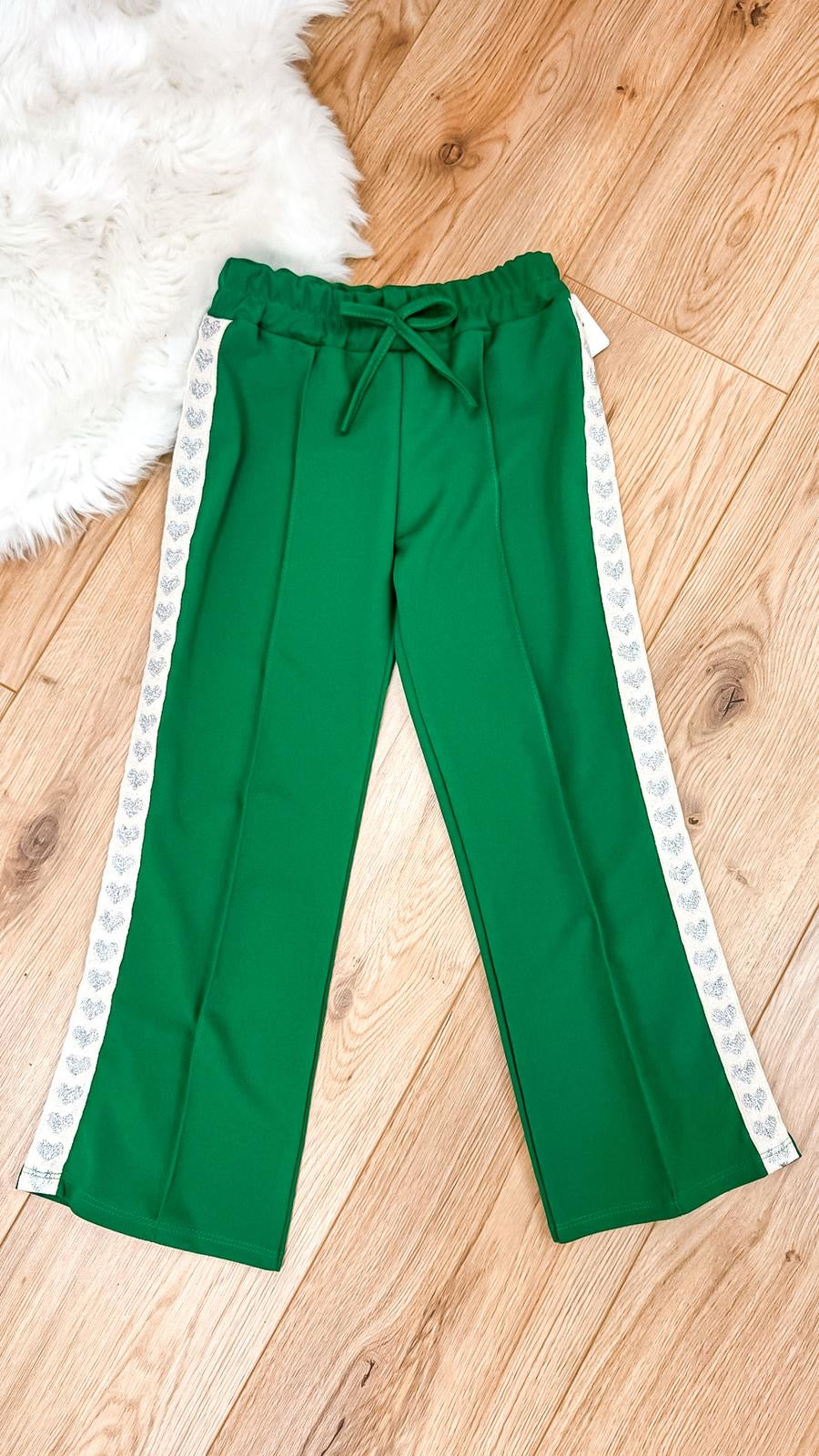 Kids broek Hartjes groen