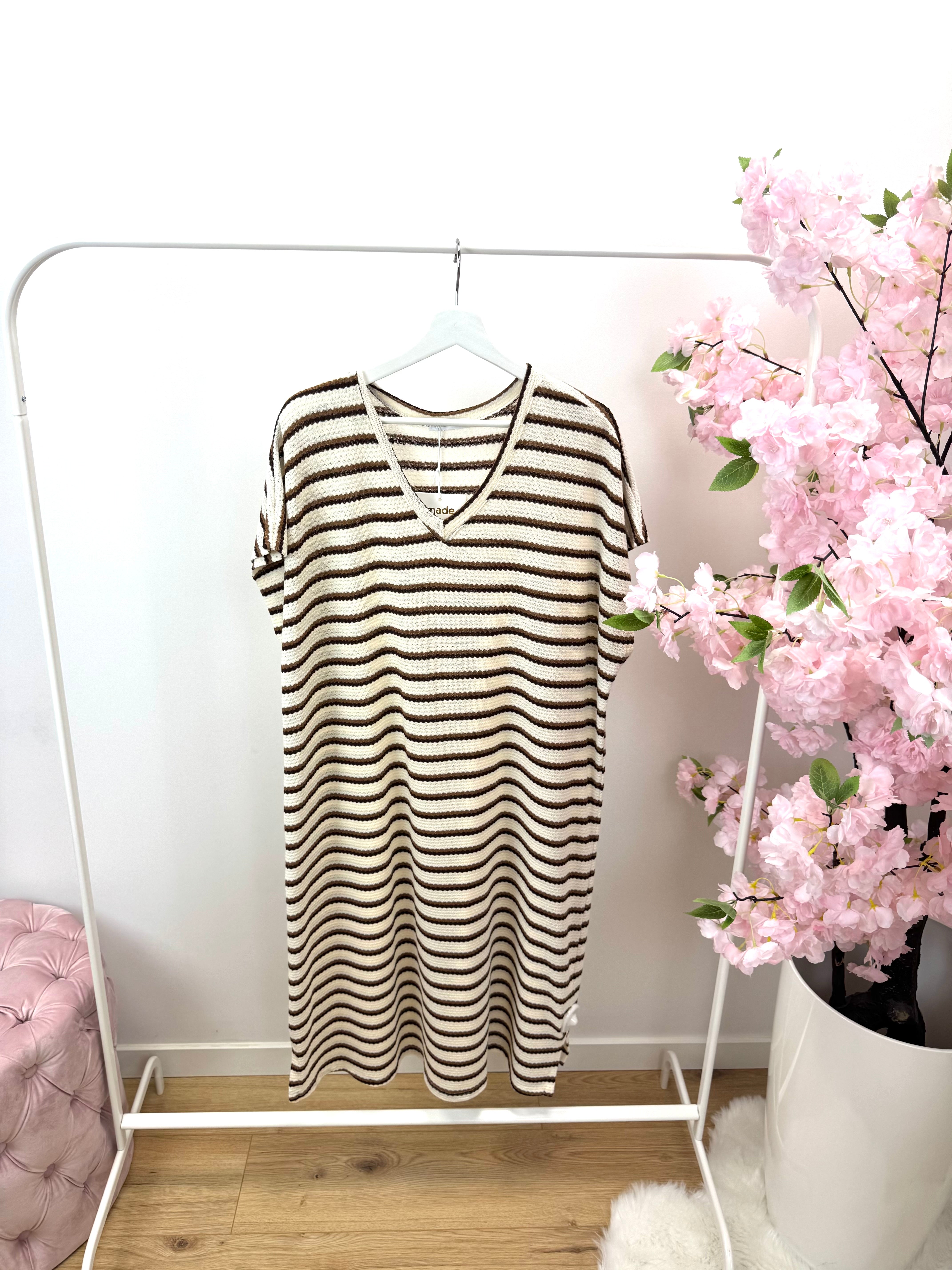 Jurk beige/bruin 0418