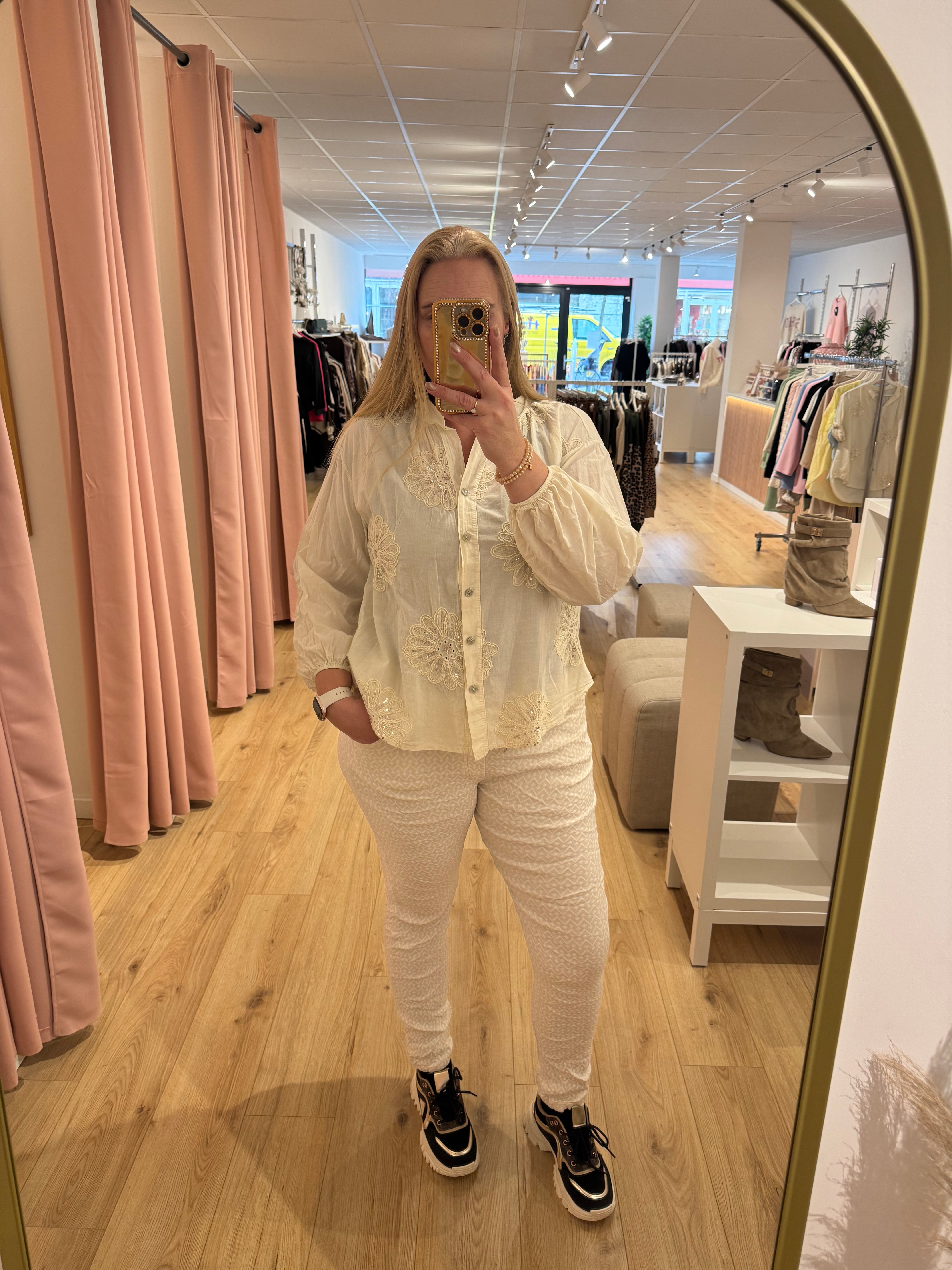 Stretch broek beige 0119