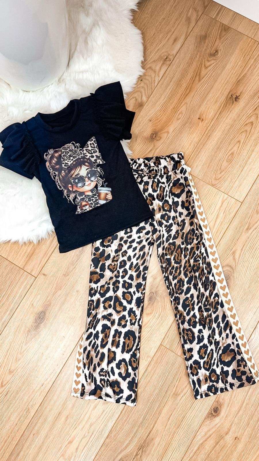 Kids broek Hartjes print
