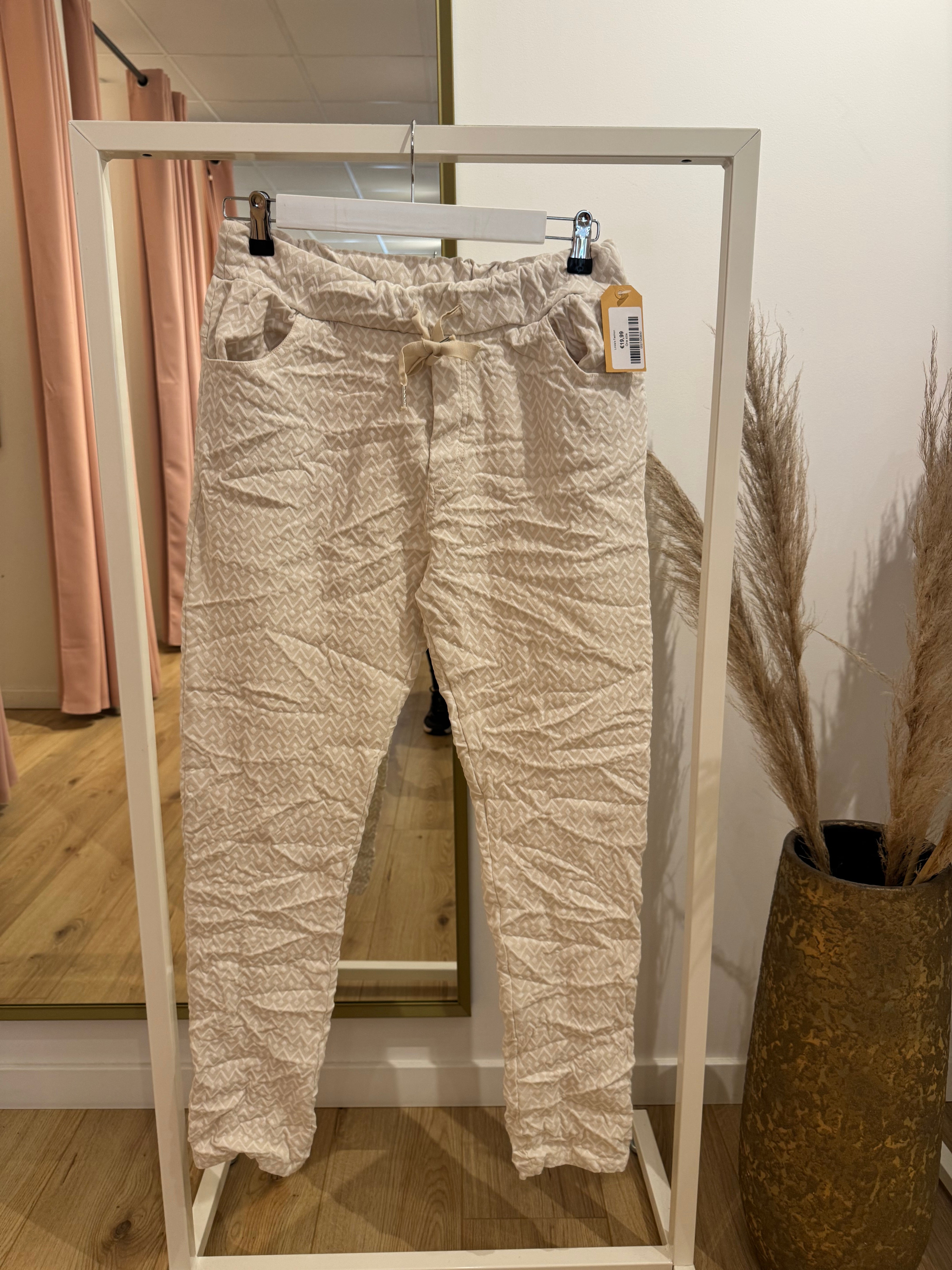 Stretch broek beige 0119