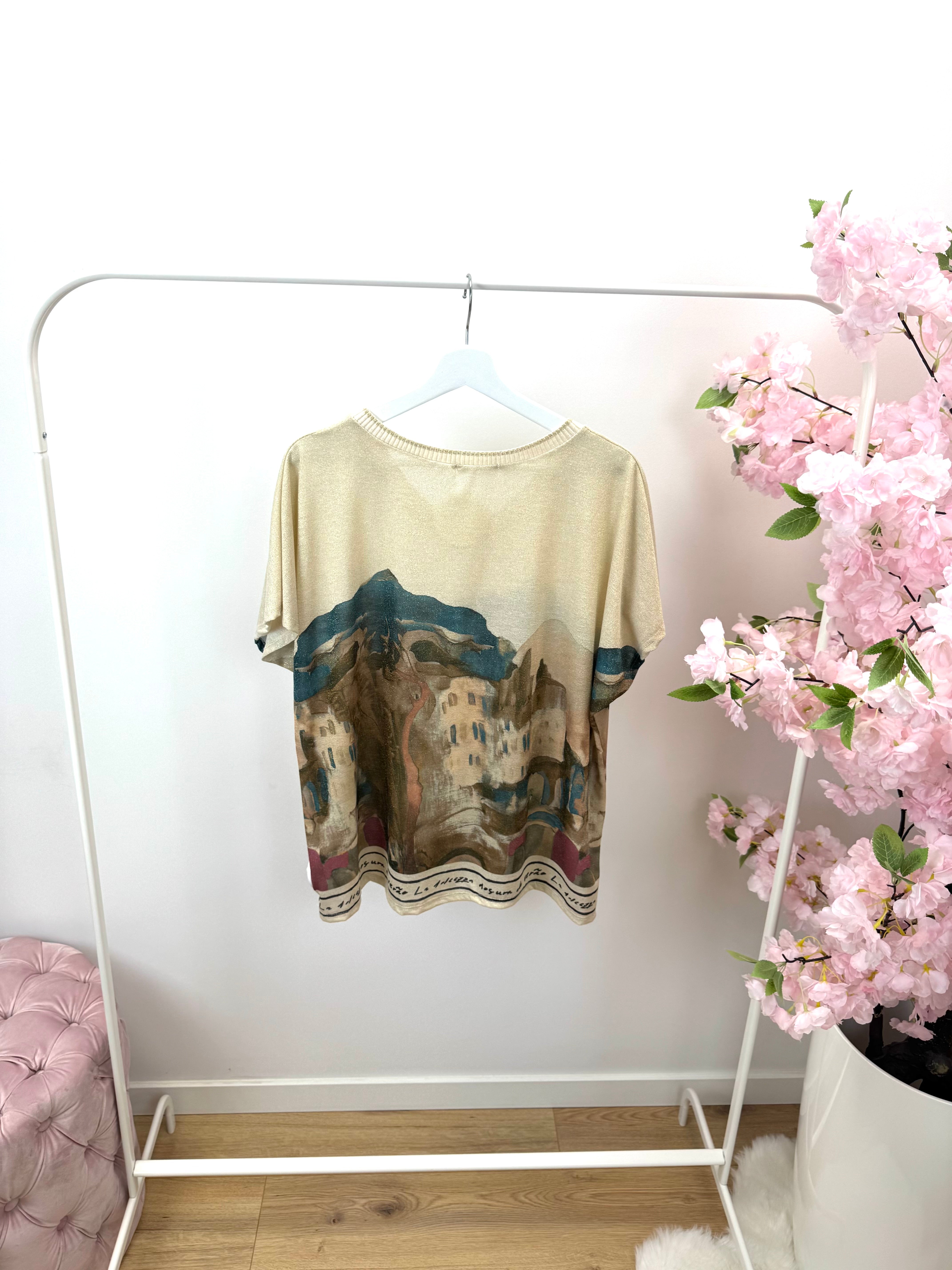 Top beige/groen 0443