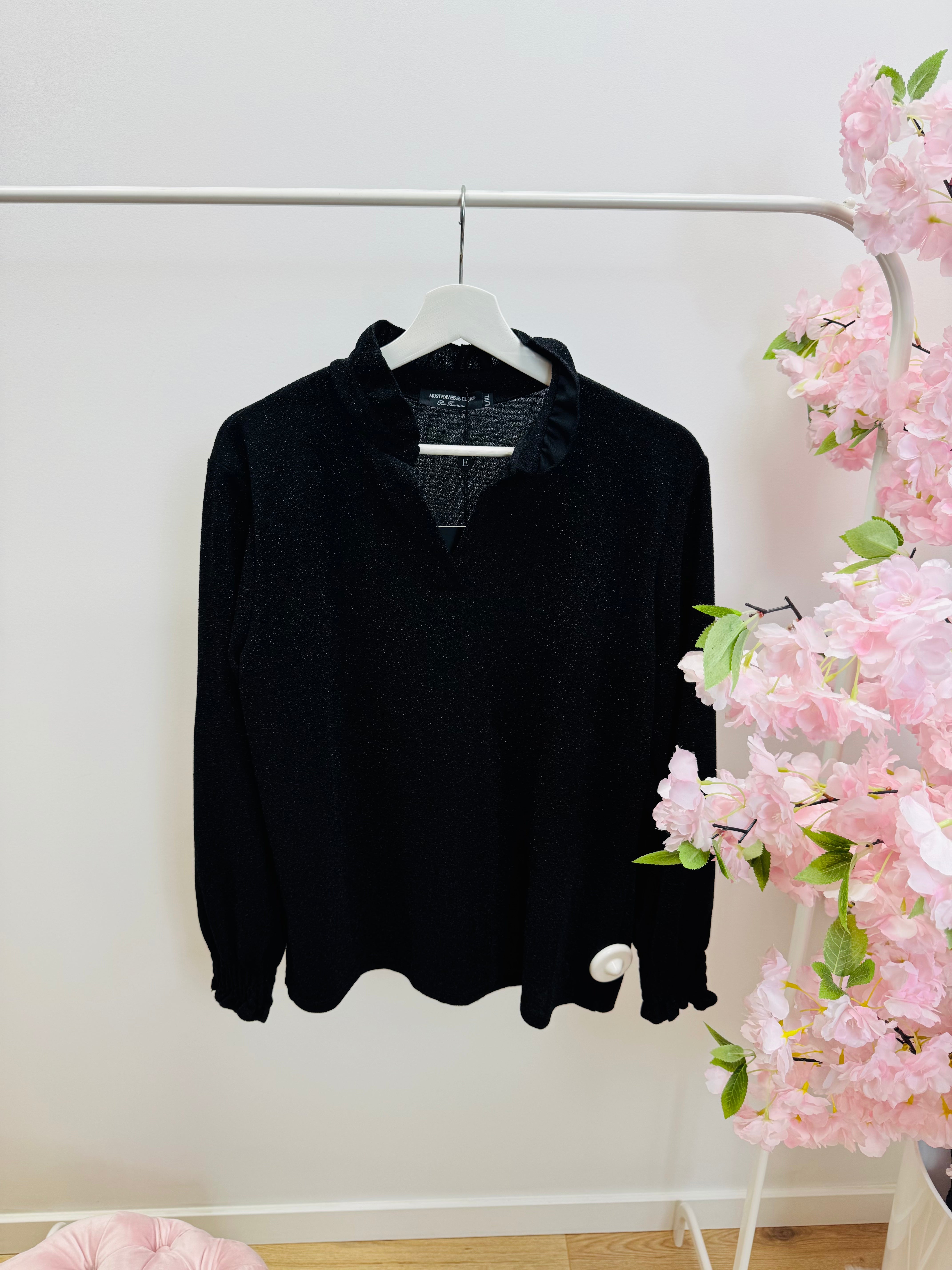 Top glitter zwart 0009