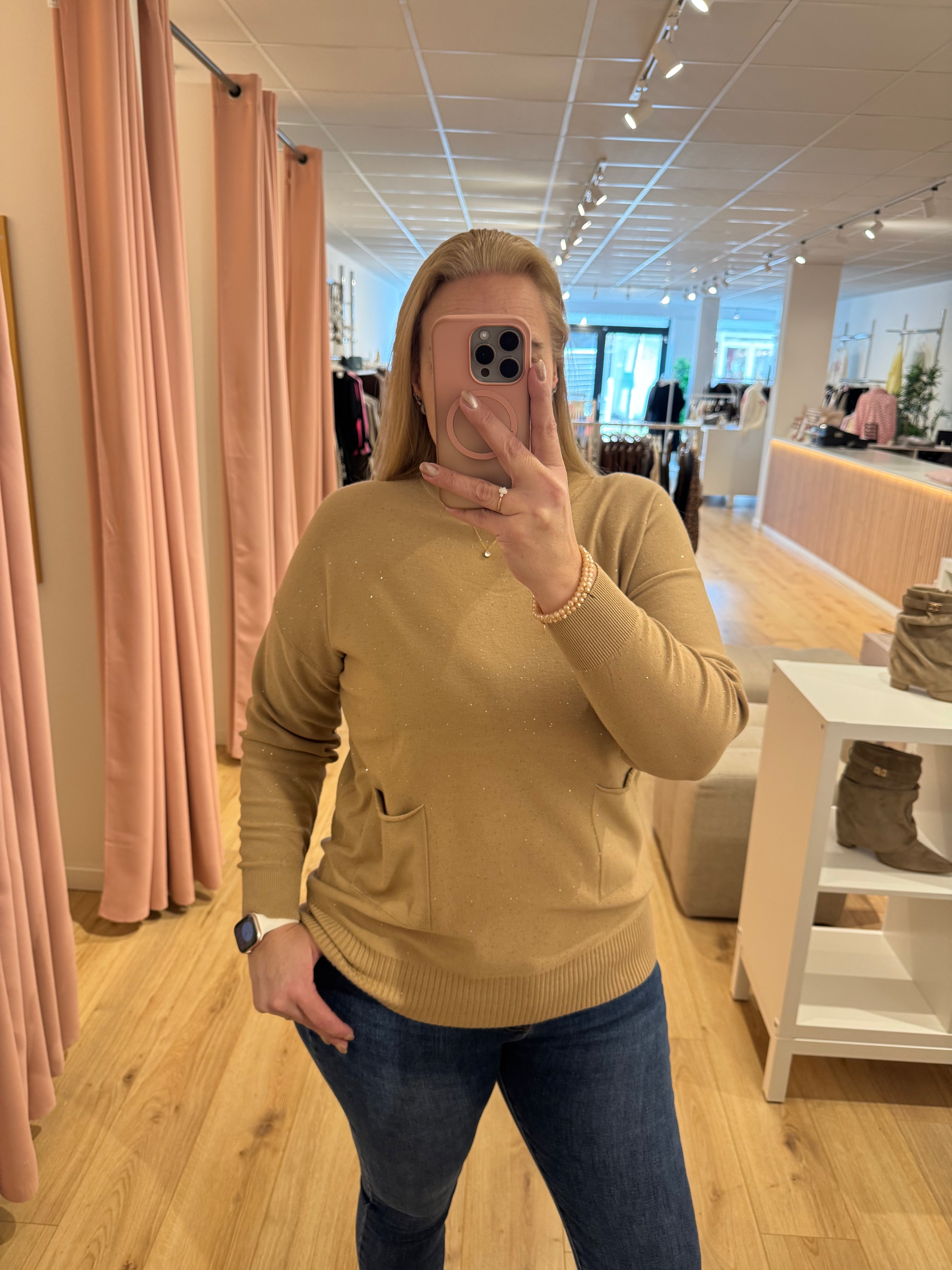 Trui glitter beige 0017