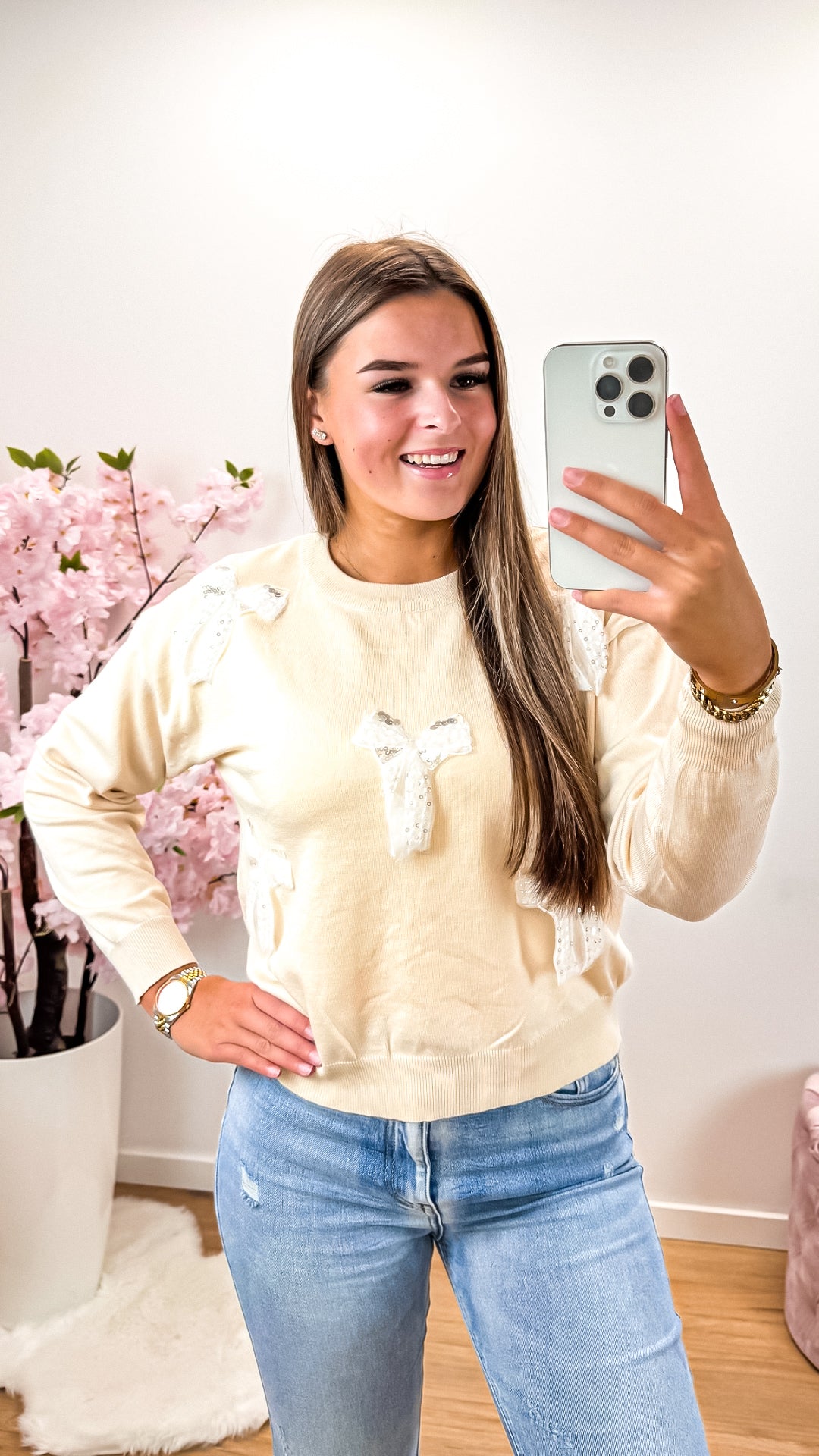Miss D trui Dela beige