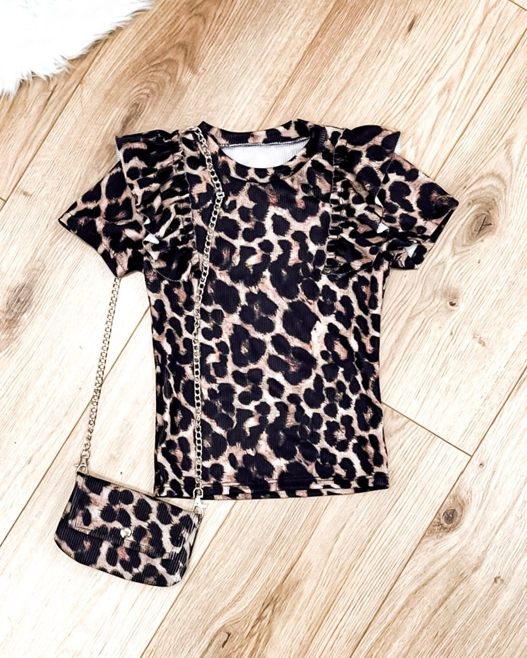 Kids top Bella luipaardprint