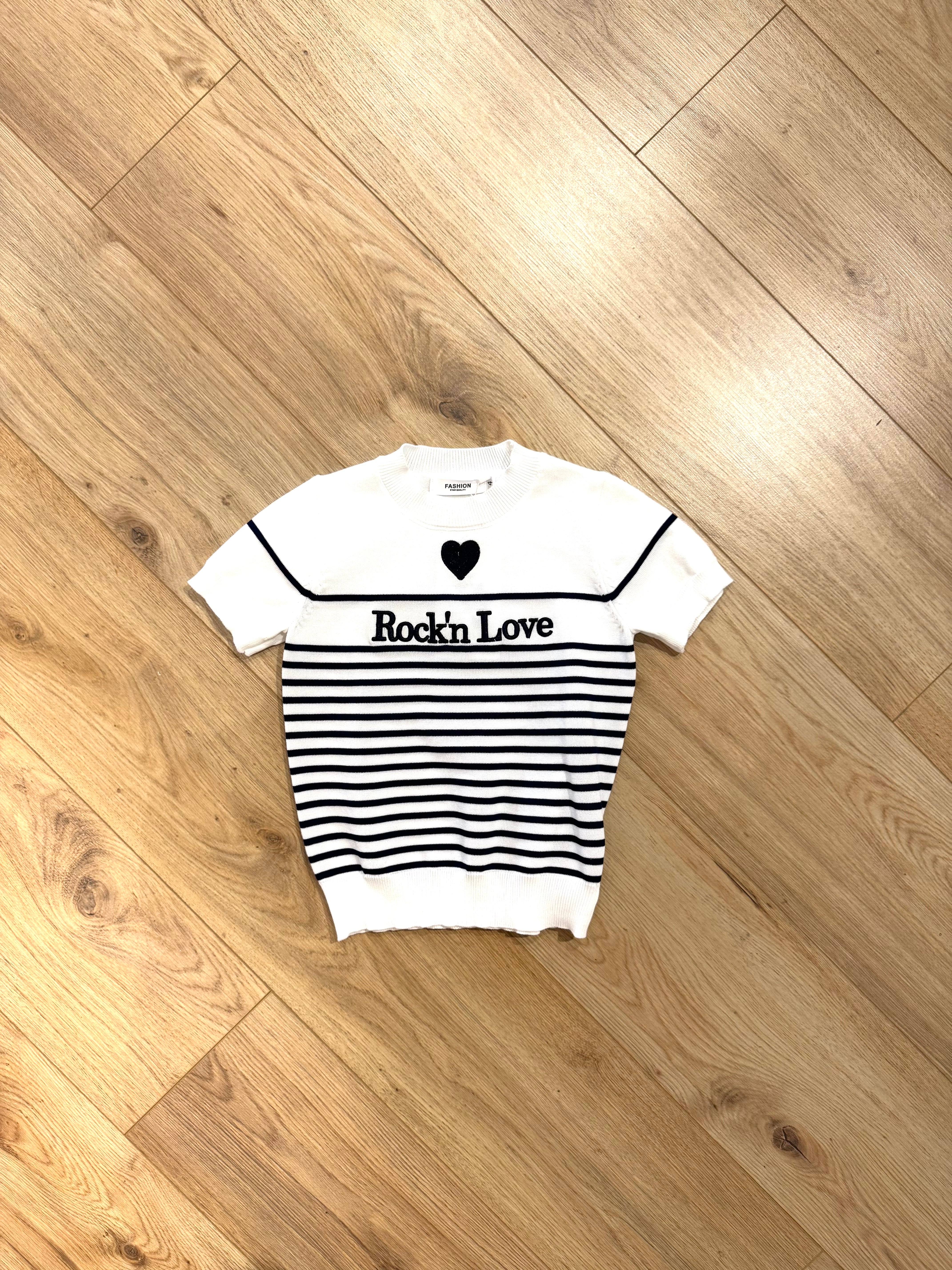 Kids top wit/navy 0377