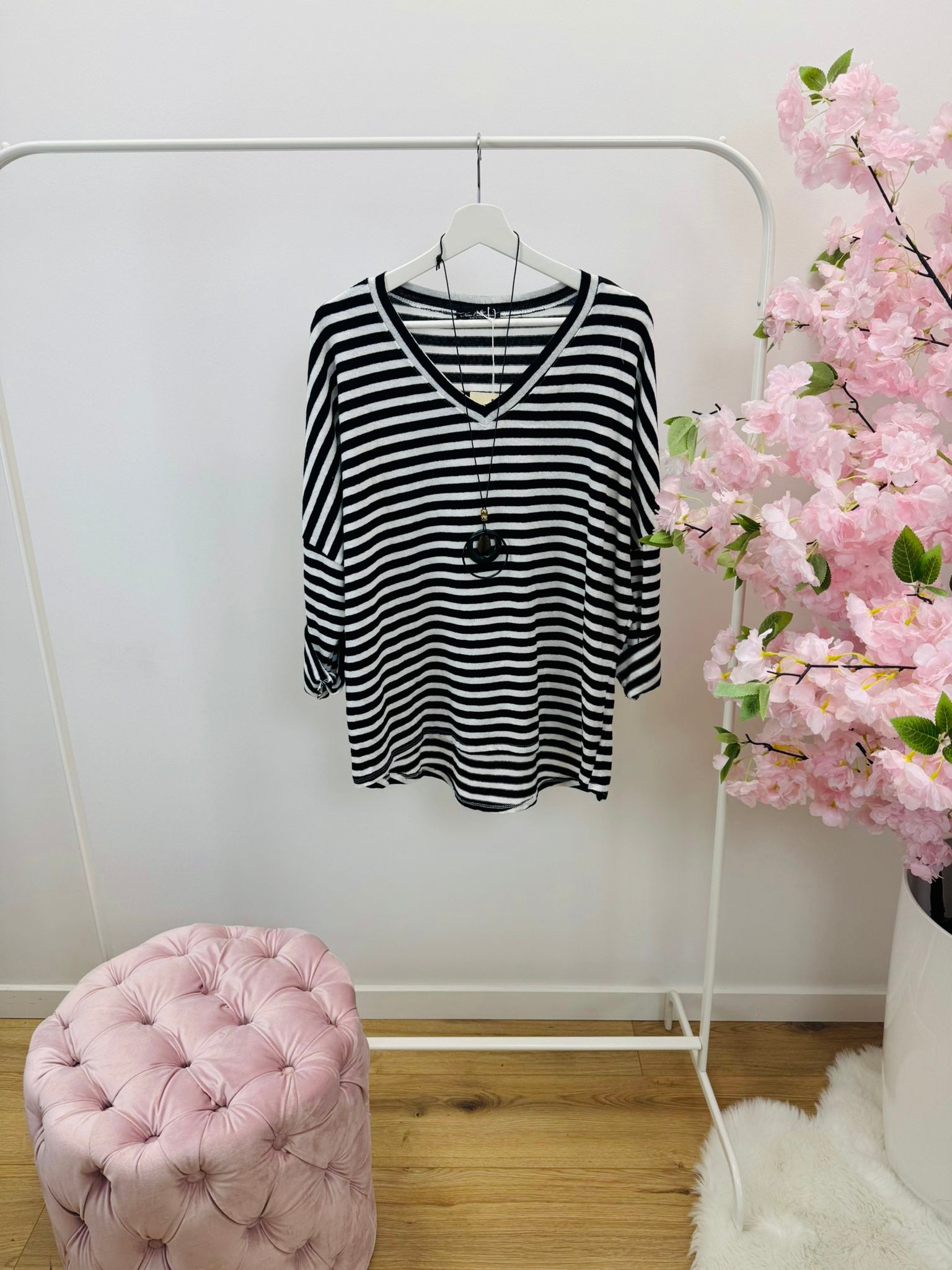 Top Zwart/creme 0043