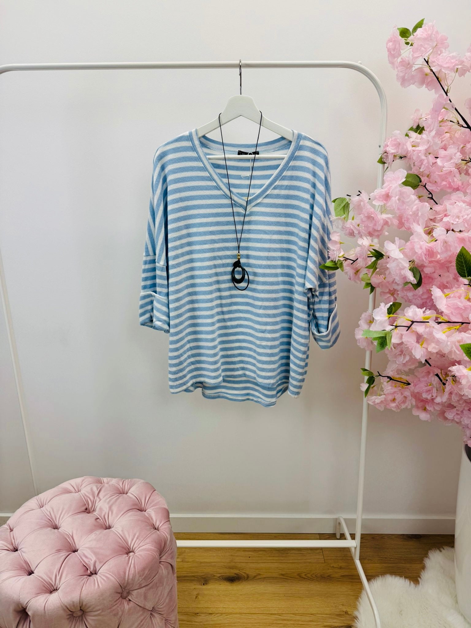 Top Blauw/creme 0045