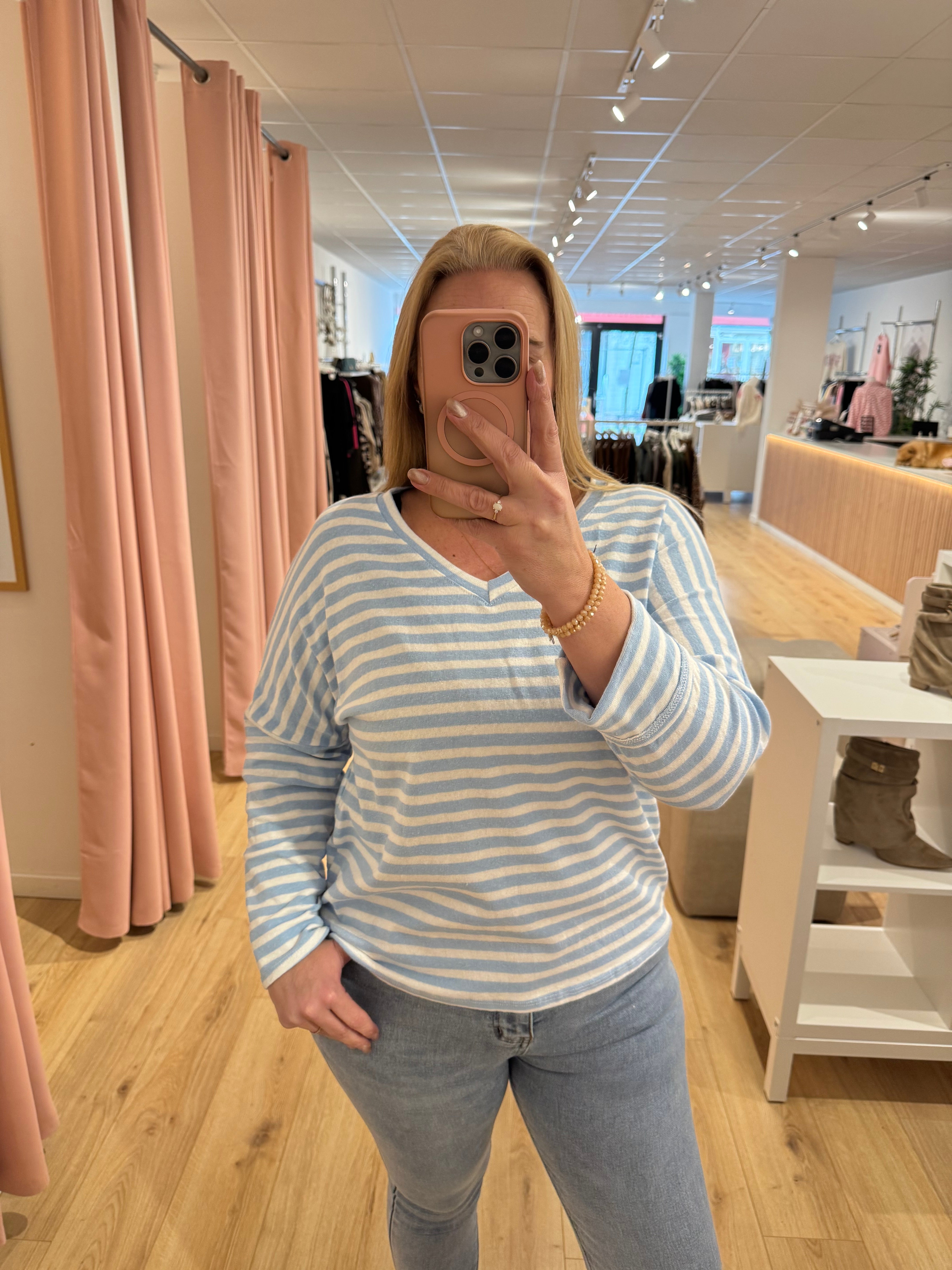 Top Blauw/creme 0045