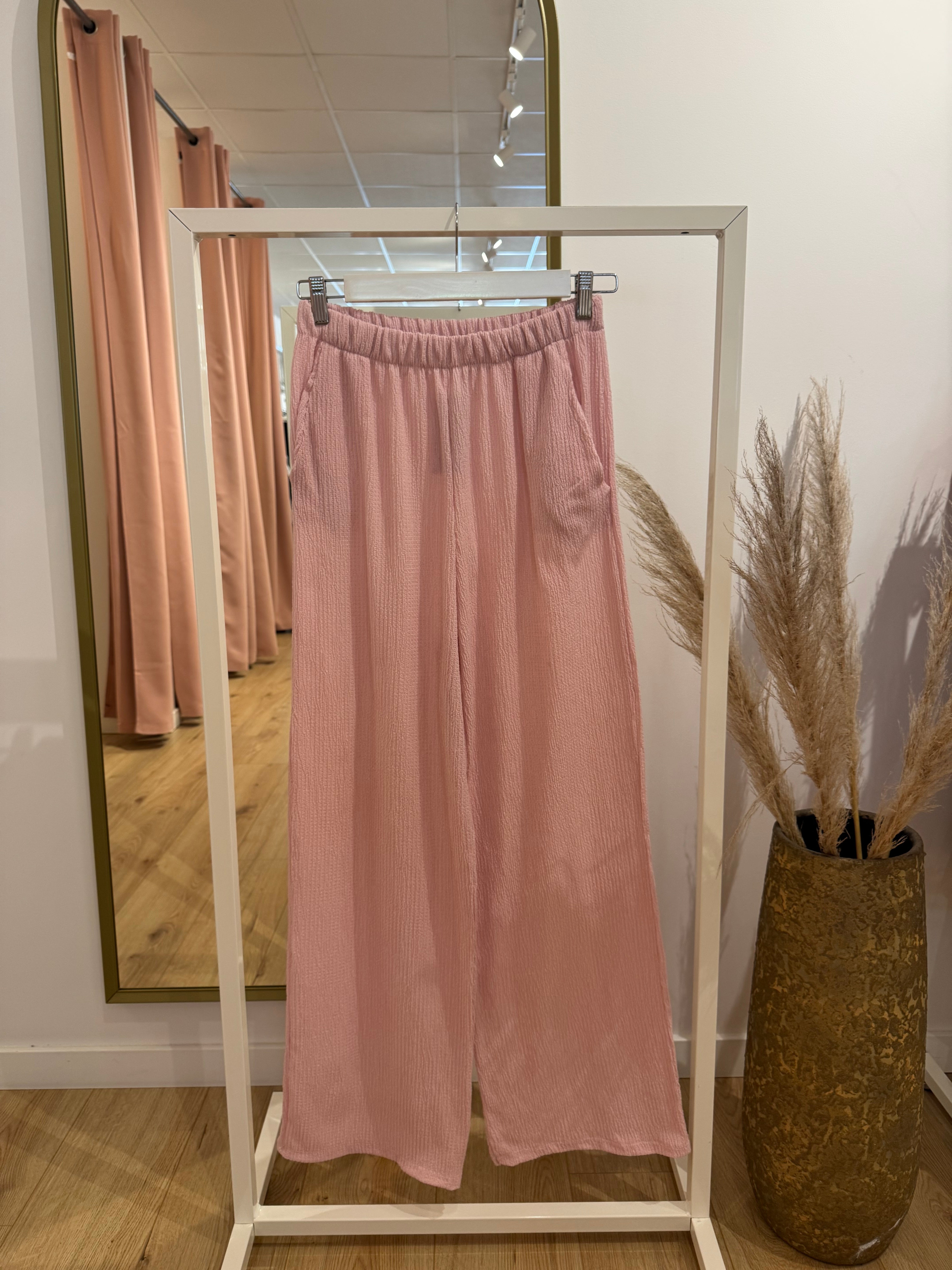 Broek wide leg roze 0323