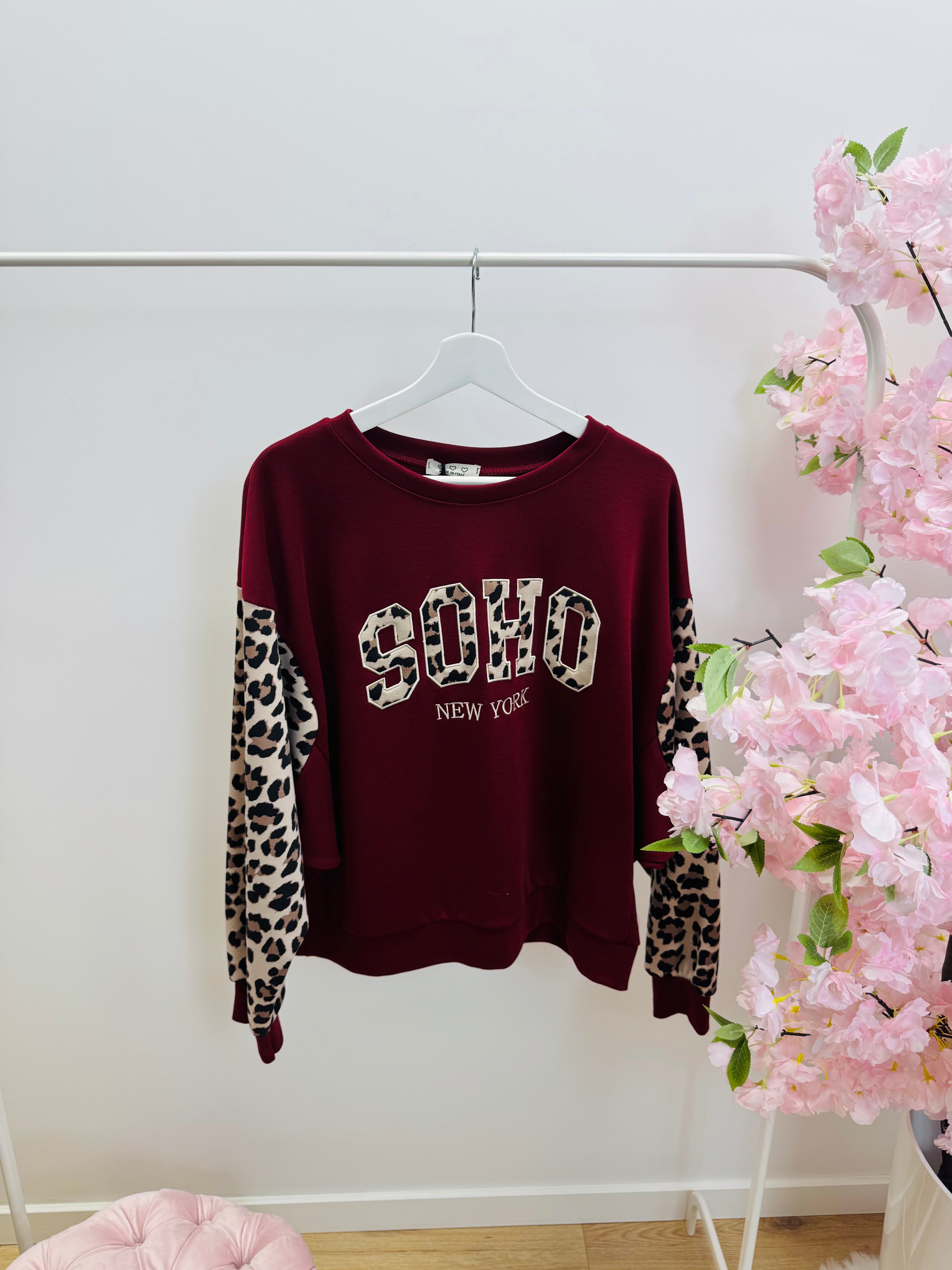 Trui print bordeaux 0019