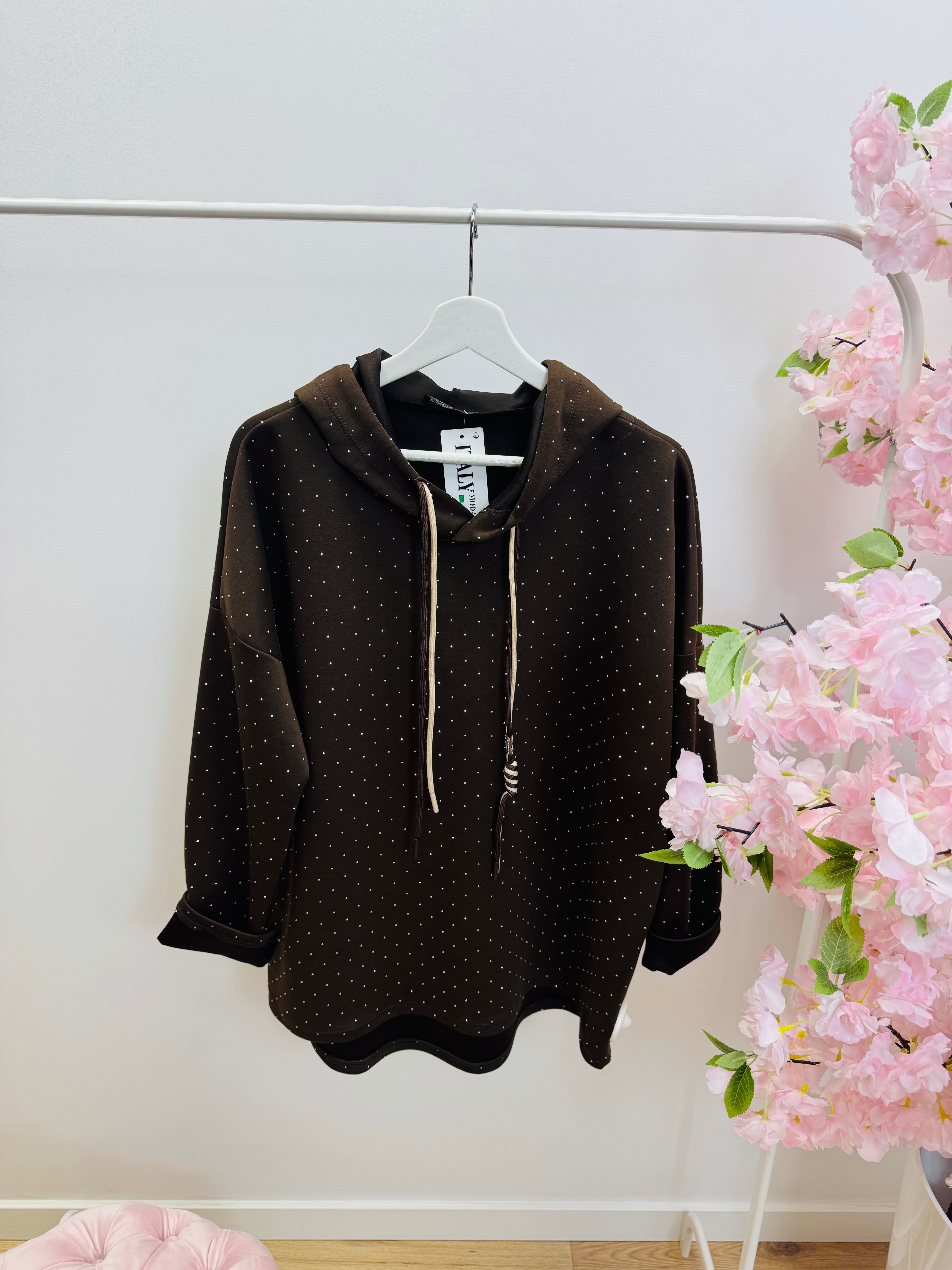 Sweater glitter bruin 0015