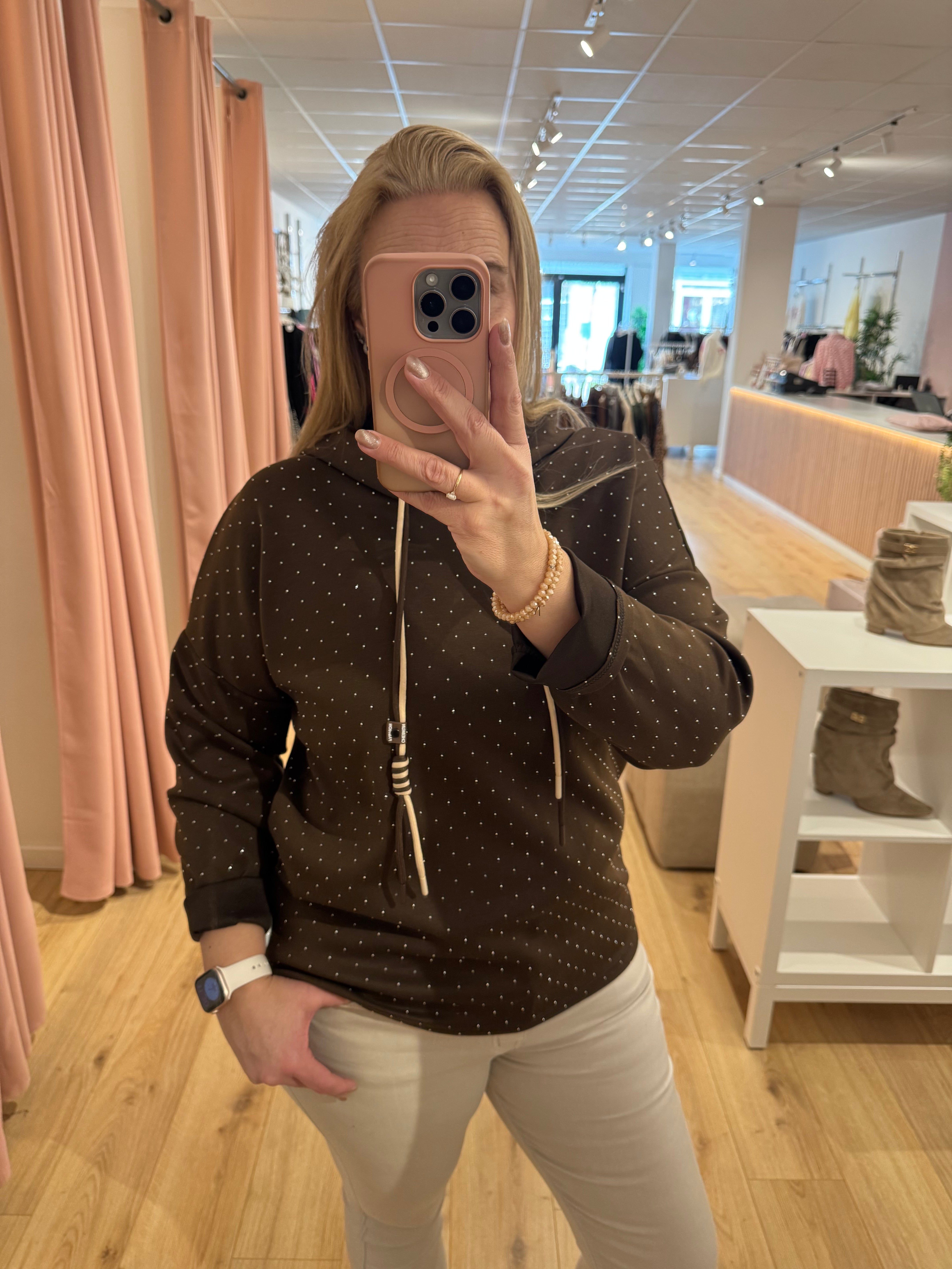 Sweater glitter bruin 0015