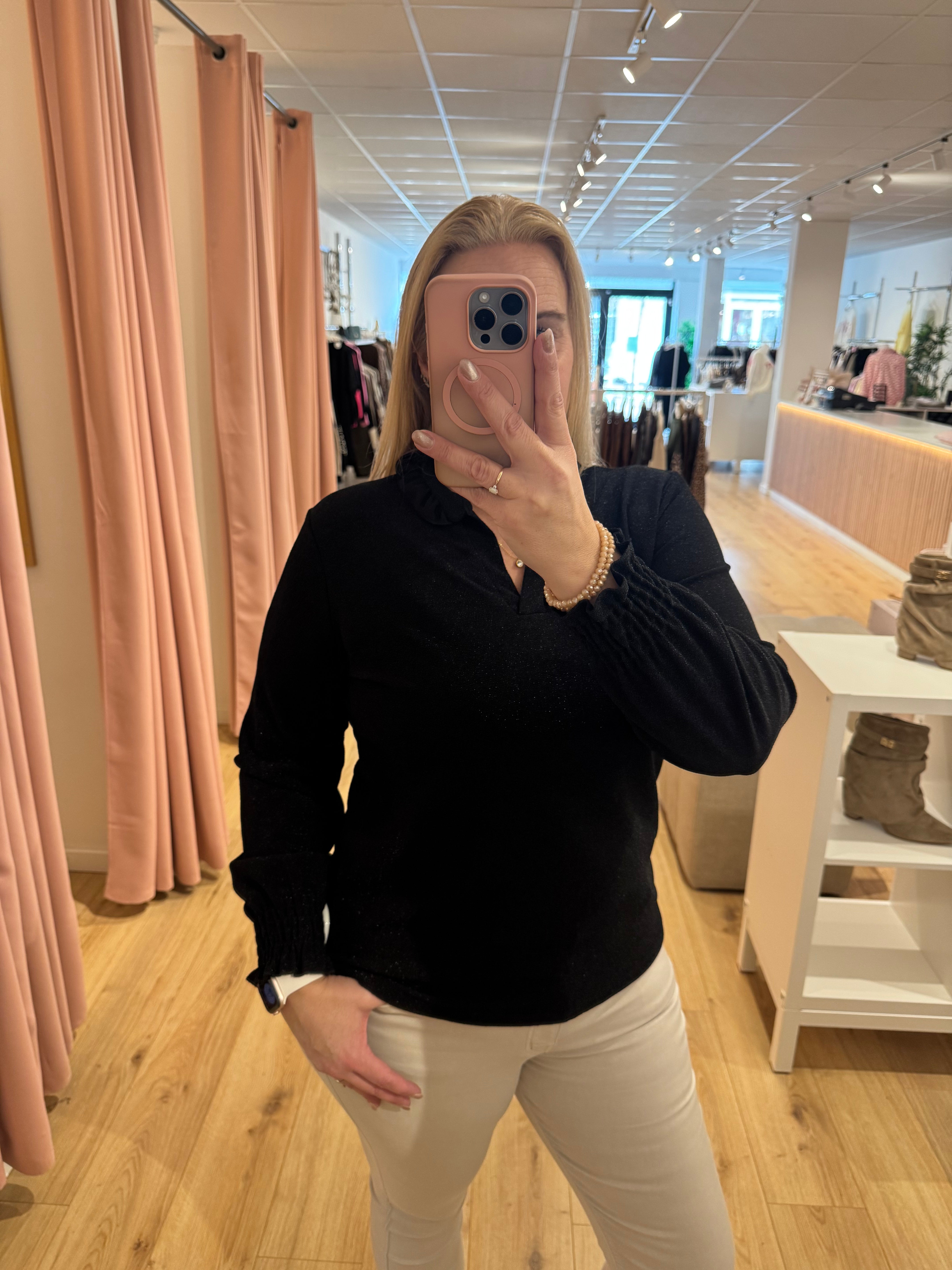 Top glitter zwart 0009