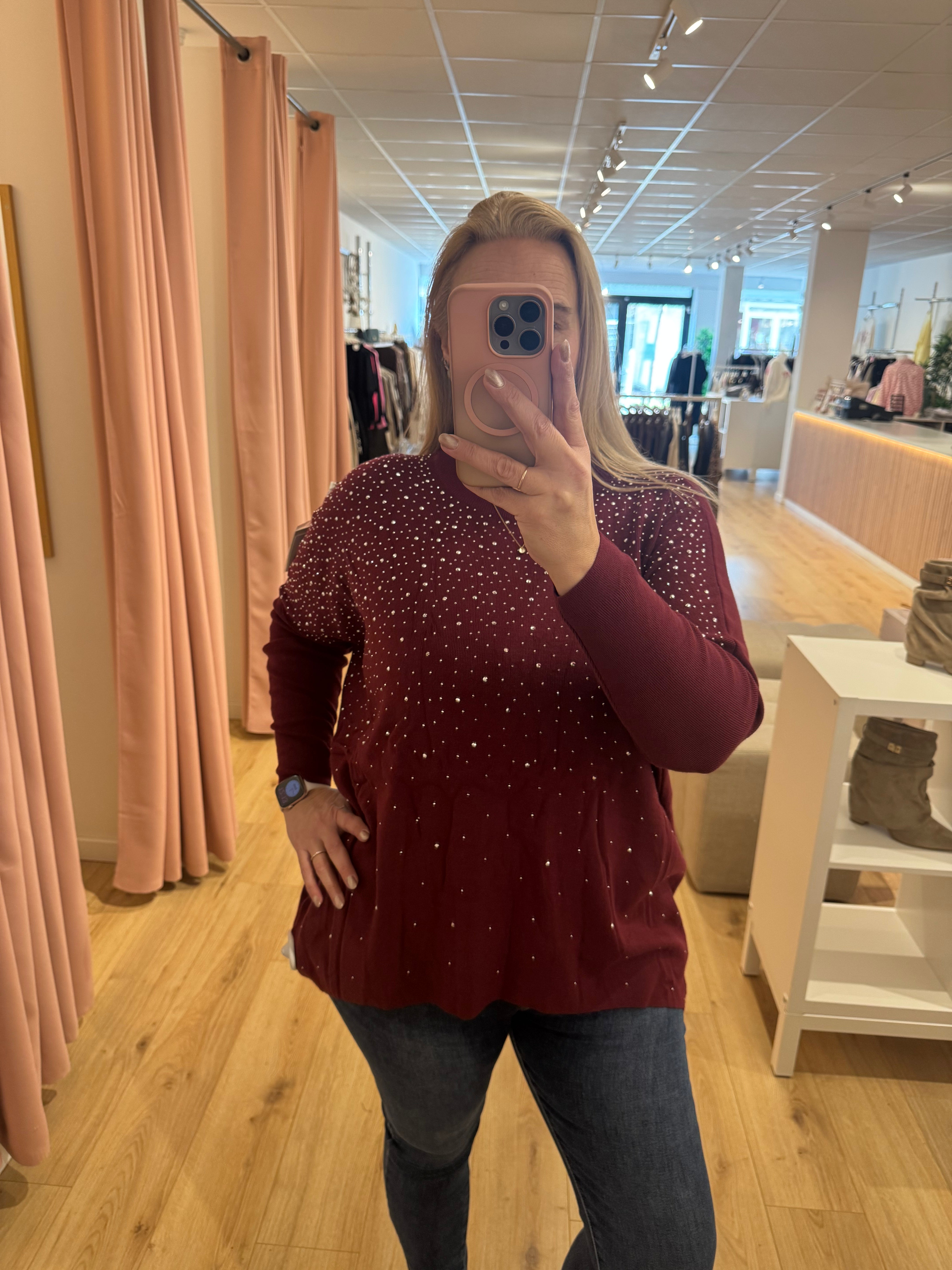 Trui glitter bordeaux 0013