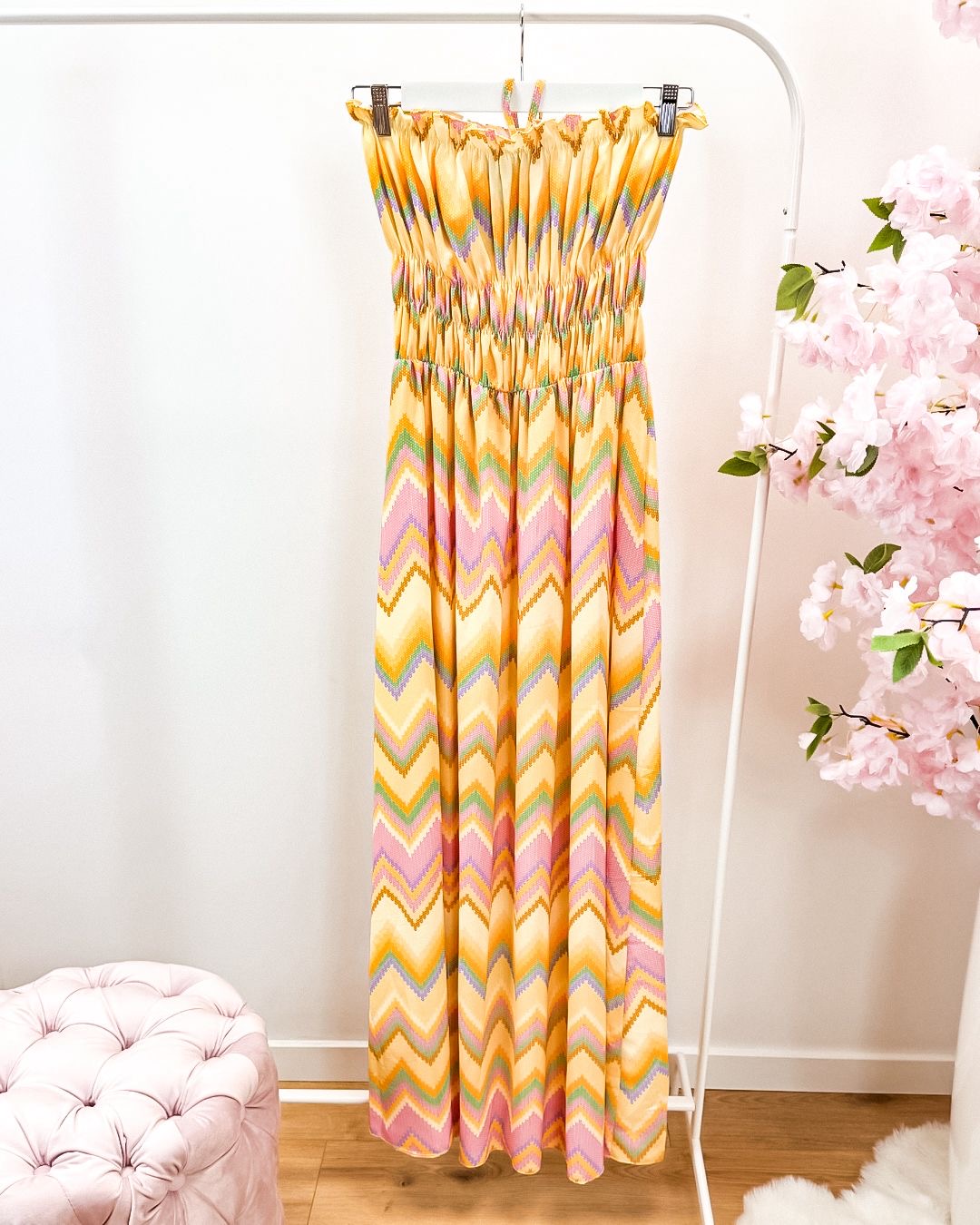 Jurk Zigzag geel (38-46)